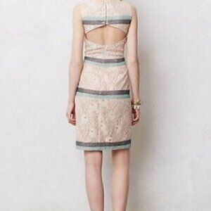 Anthropologie Rosegold Lace Shift Dress